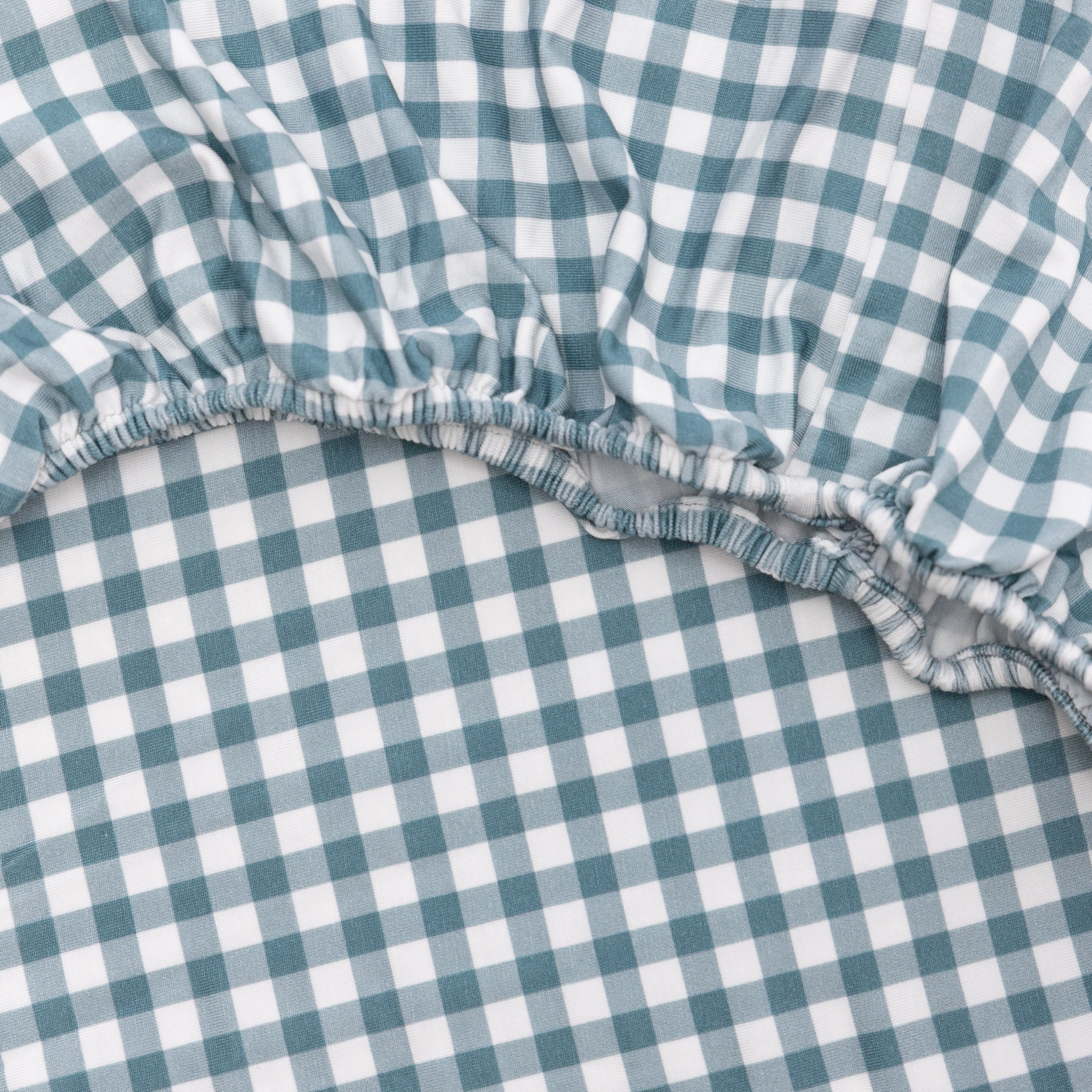 Blue Small Gingham Crib Sheet