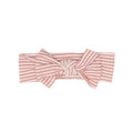 Pink Striped headband with a knot on a white background