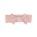 Pink Striped headband with a knot on a white background