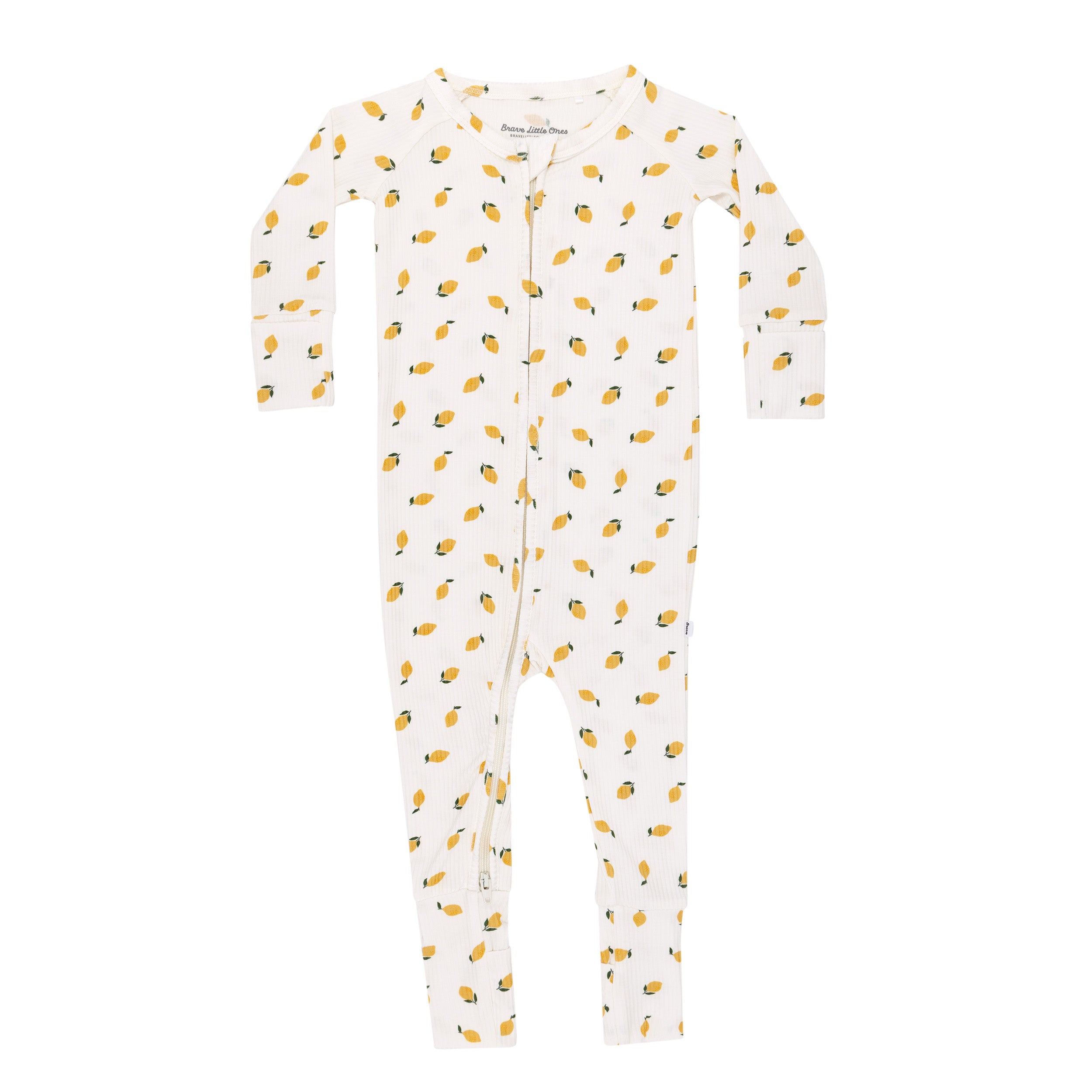 Lemons Small Ribbed Zip Romper