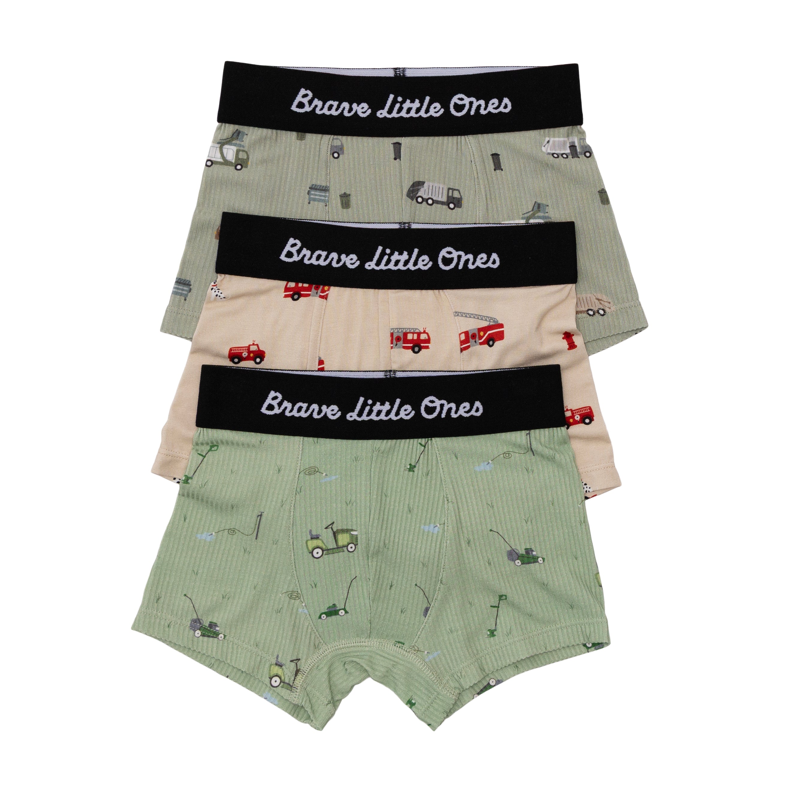 Lawn Mowers, Firetrucks and Trash Trucks Boxer Brief 3 pack