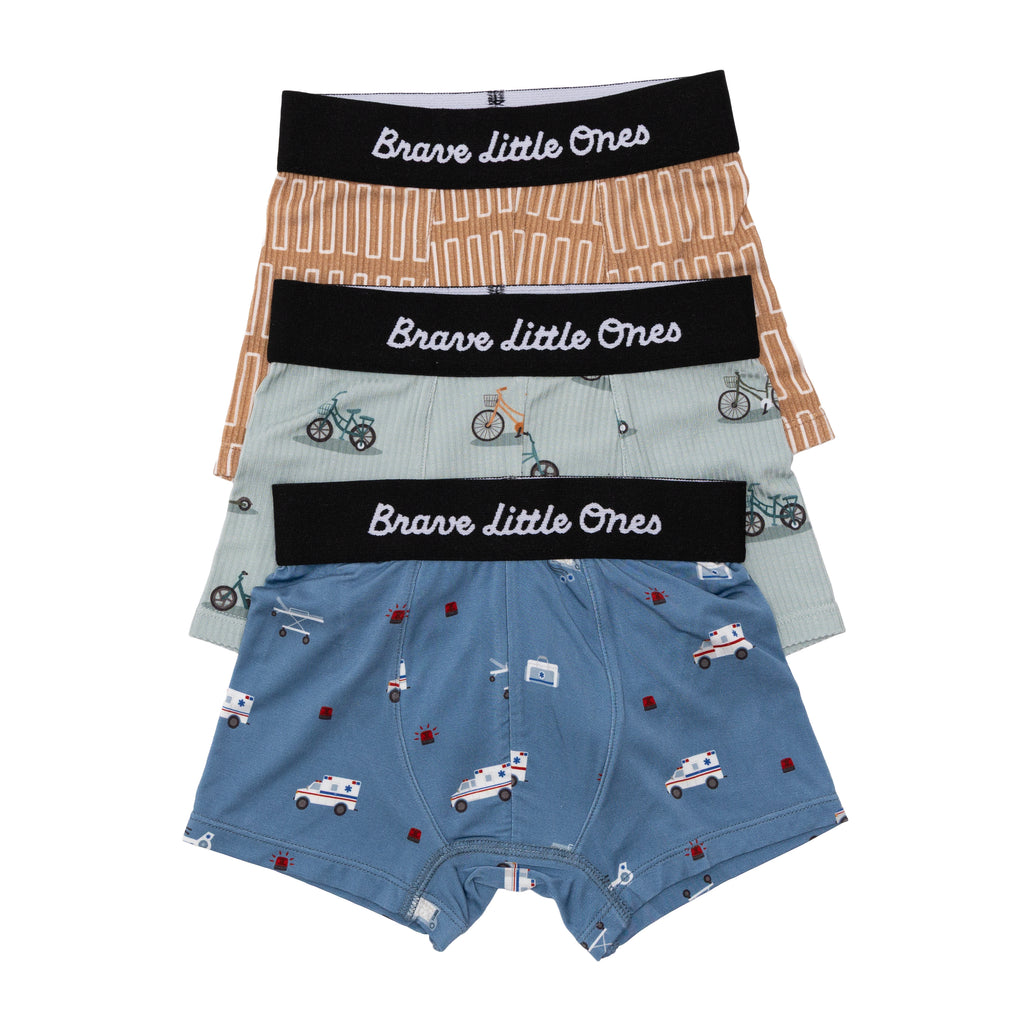 Ambulances, Bicycles & Scooters and Neutral Lines Boxer Brief 3 pack