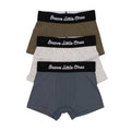 Dark Steel Blue, Heather Gray and Olive Small Ribbed Boxer Brief 3 pack