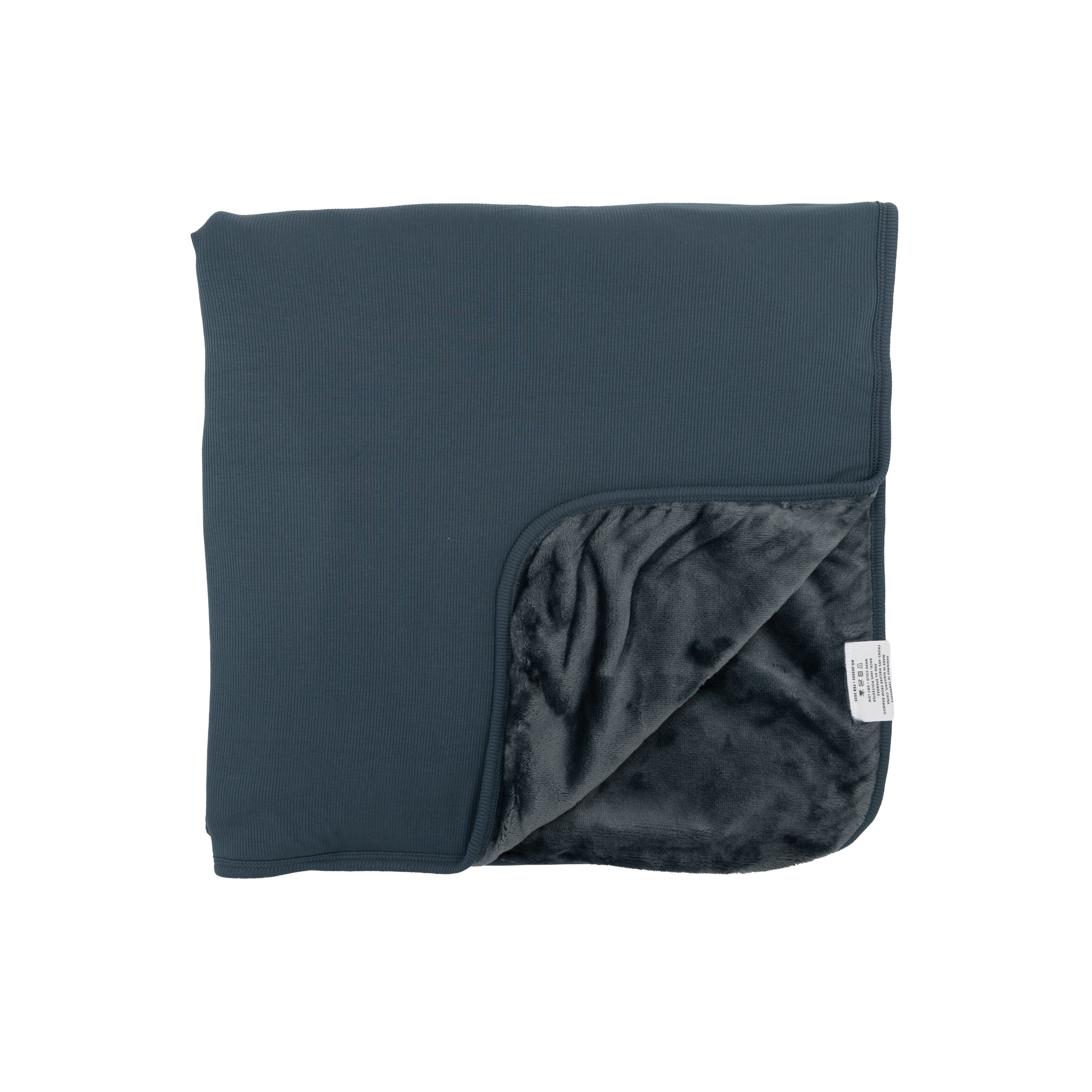 Dark Steel Blue Small Ribbed Toddler Blanket