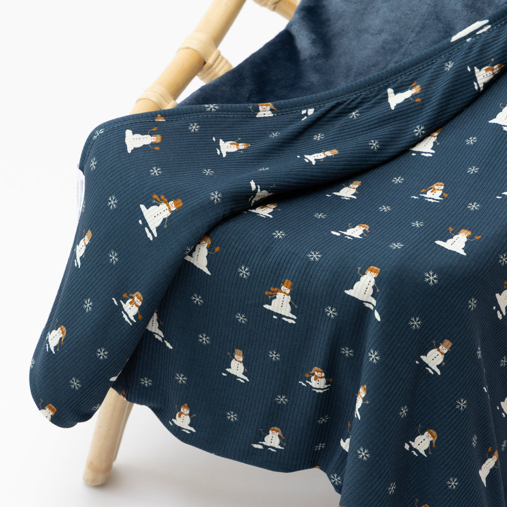 Snowmen Small Ribbed Youth Blanket