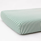 Eucalyptus Green Stripe Crib Sheet