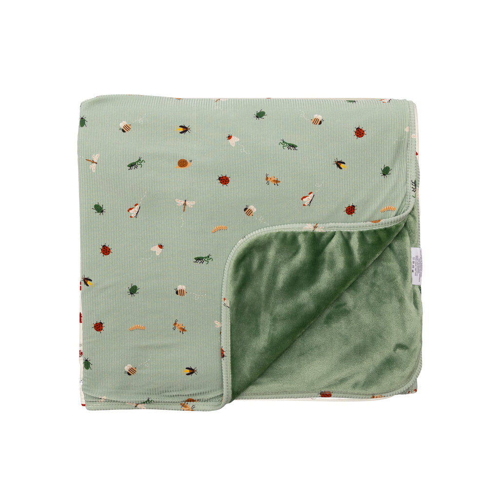 Backyard Bugs Small Ribbed Toddler Blanket