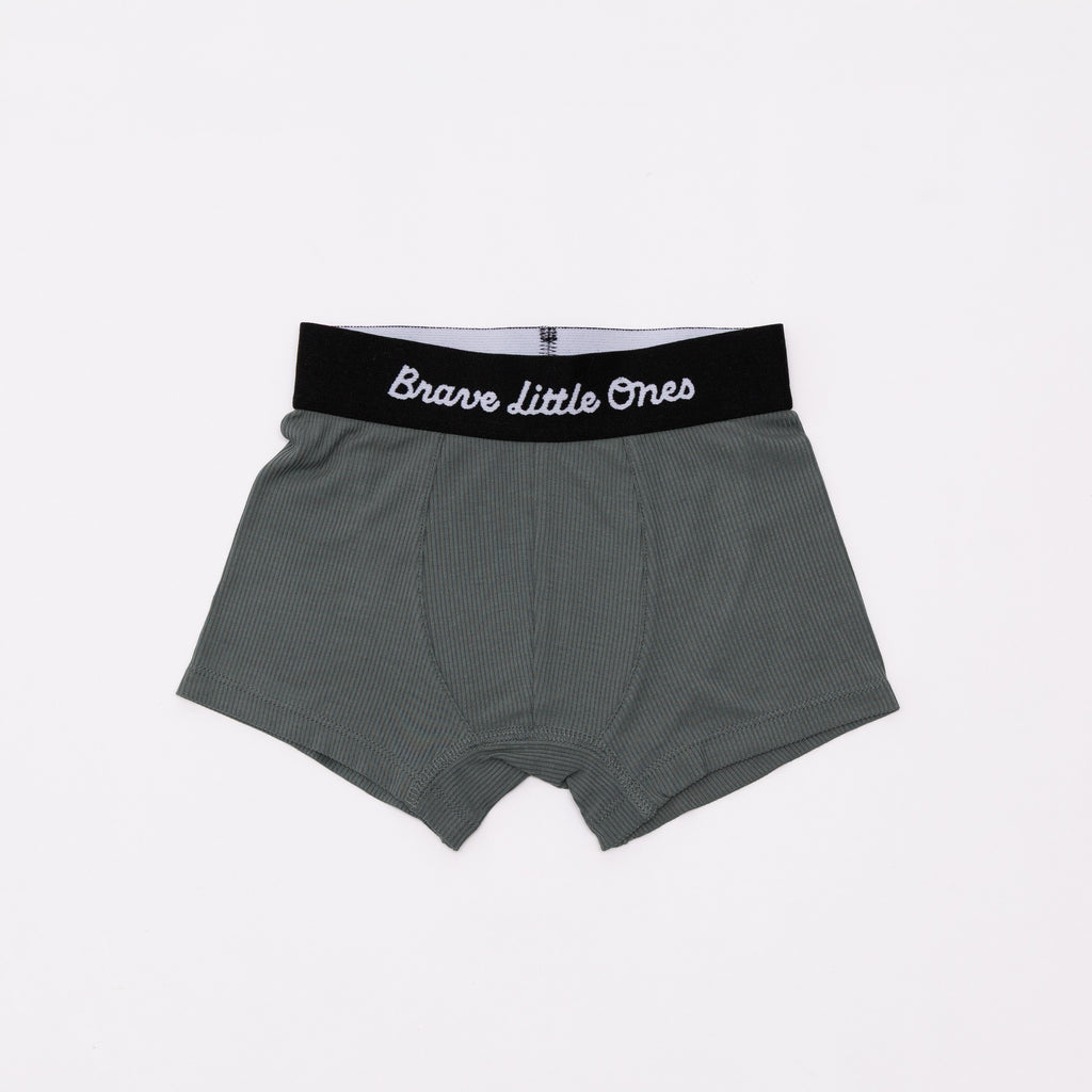Dark Charcoal, Midnight Teal and Dune Small Ribbed Boxer Brief 3 pack