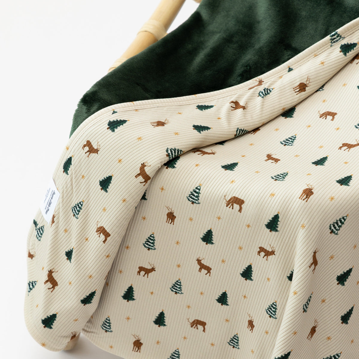 Reindeer Forest Small Ribbed Toddler Blanket