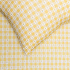 Yellow Gingham Tulip Twin Sheet With Pillow Case