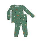 Dogs Green Small Ribbed Two-Piece Set