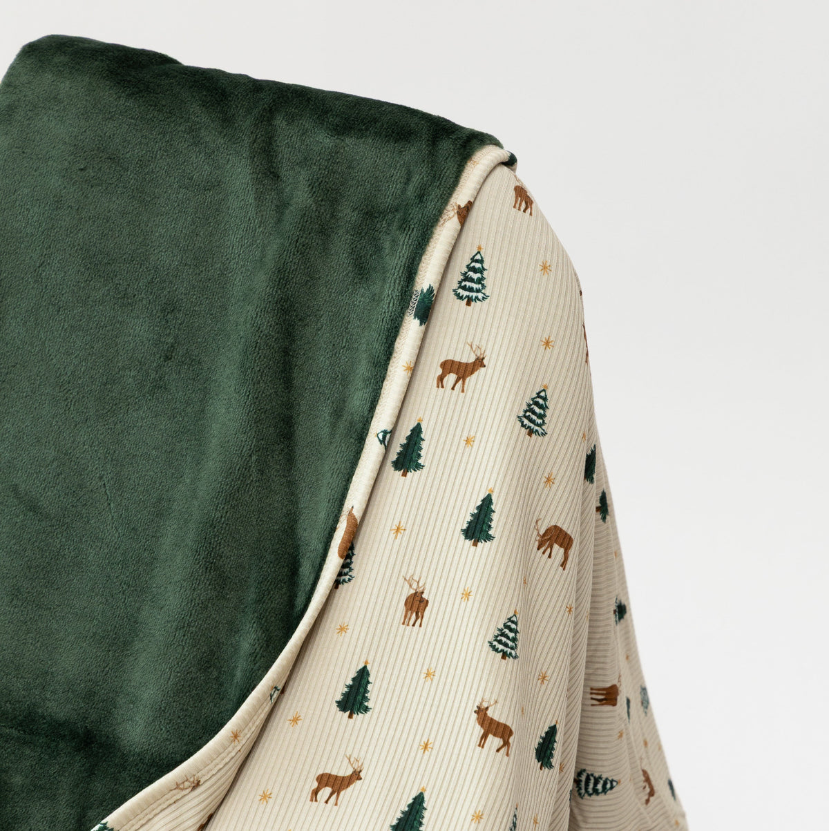 Reindeer Forest Small Ribbed Toddler Blanket