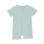 Harbor Blue Small Ribbed Summer Zip Romper