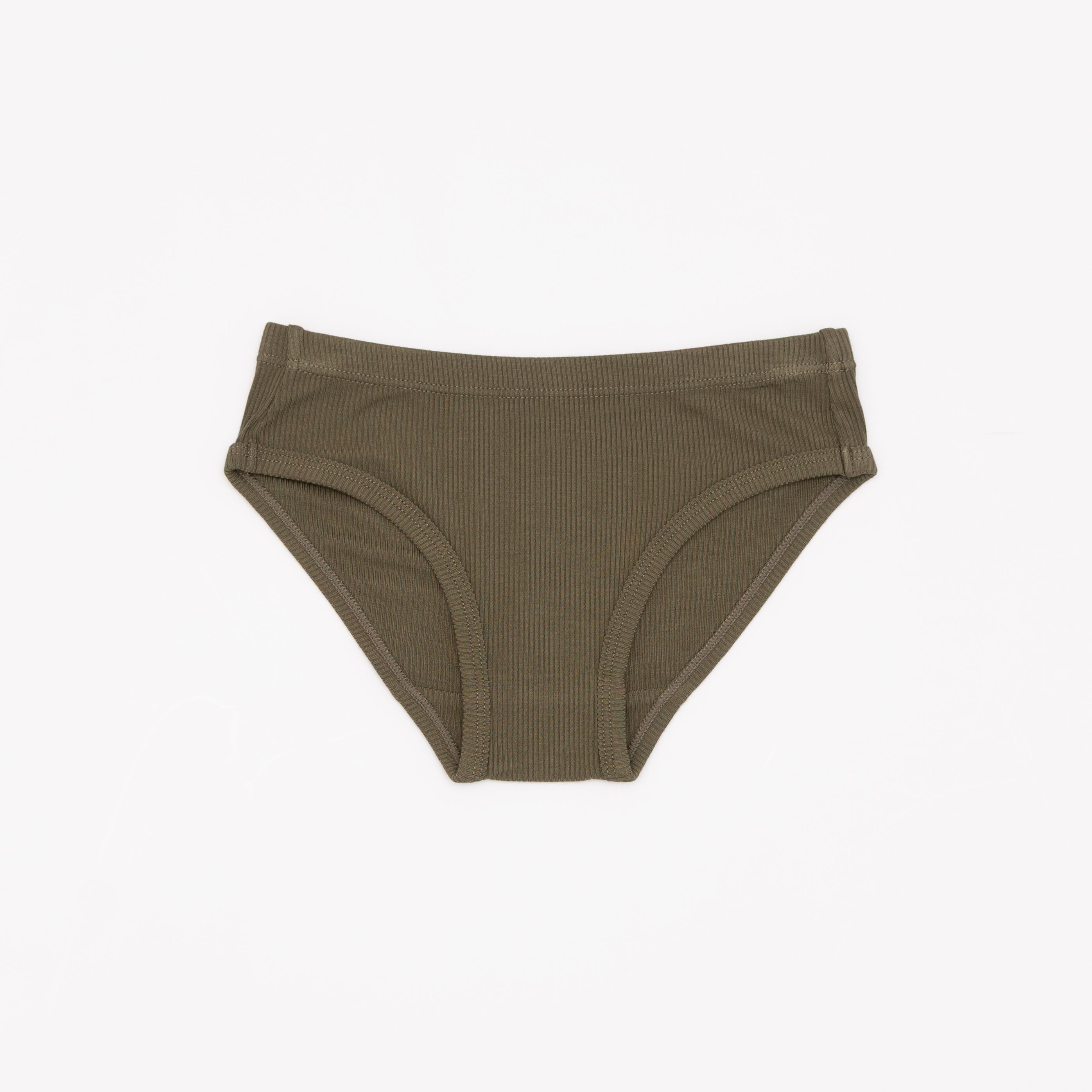 Cream Floral, Caramel Gingham and Olive Small Ribbed Underwear 3 pack
