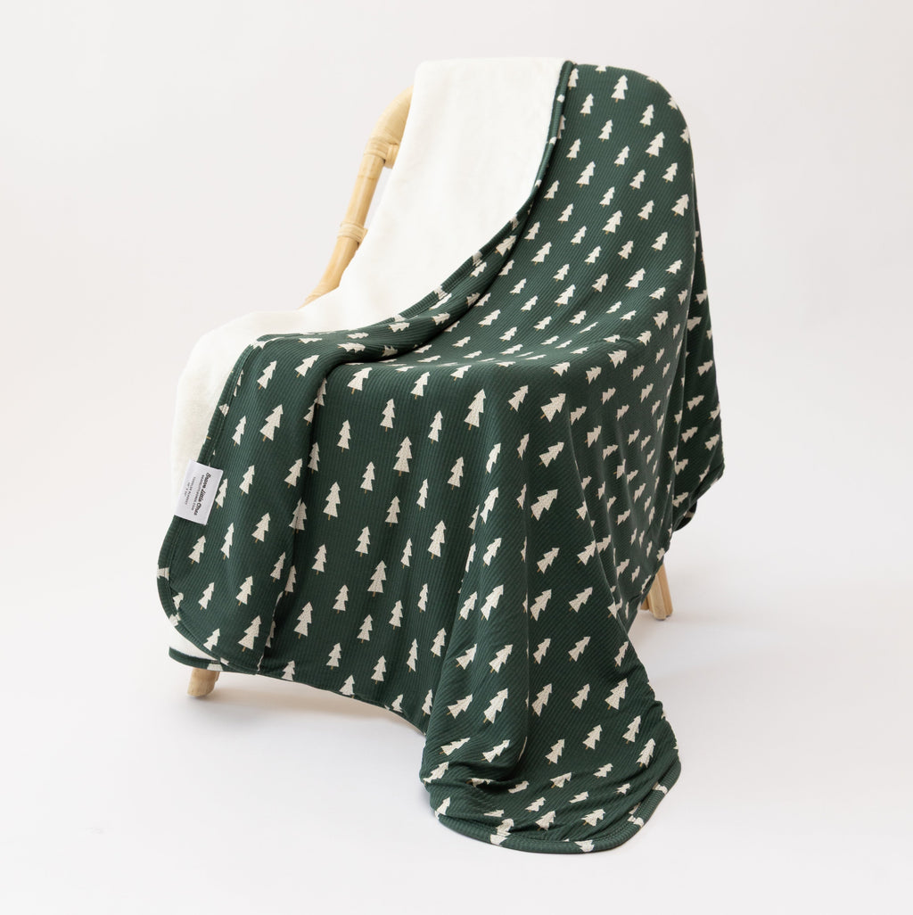 Christmas Trees Small Ribbed Youth Blanket