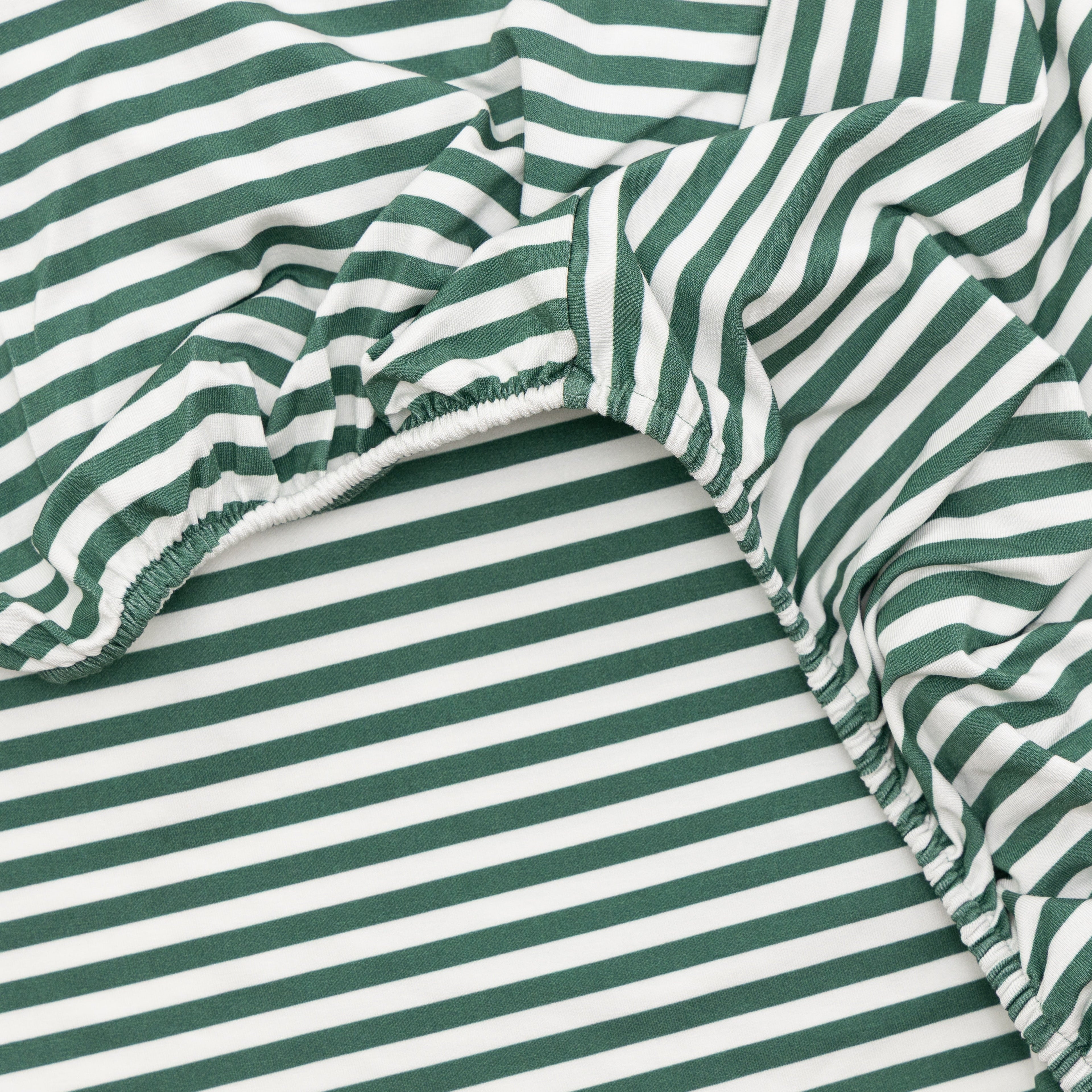 Eucalyptus Green Stripe Crib Sheet