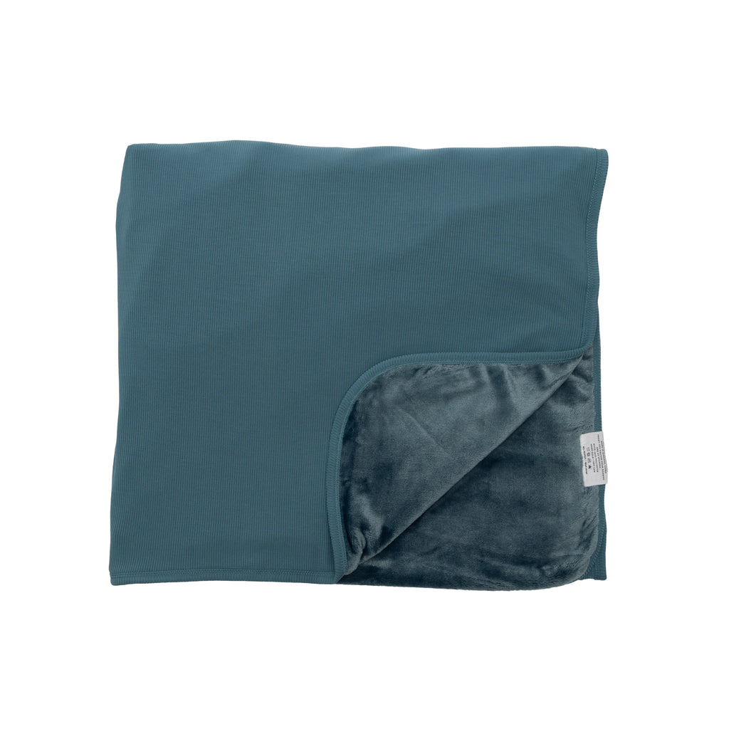Midnight Teal Small Ribbed Toddler Blanket