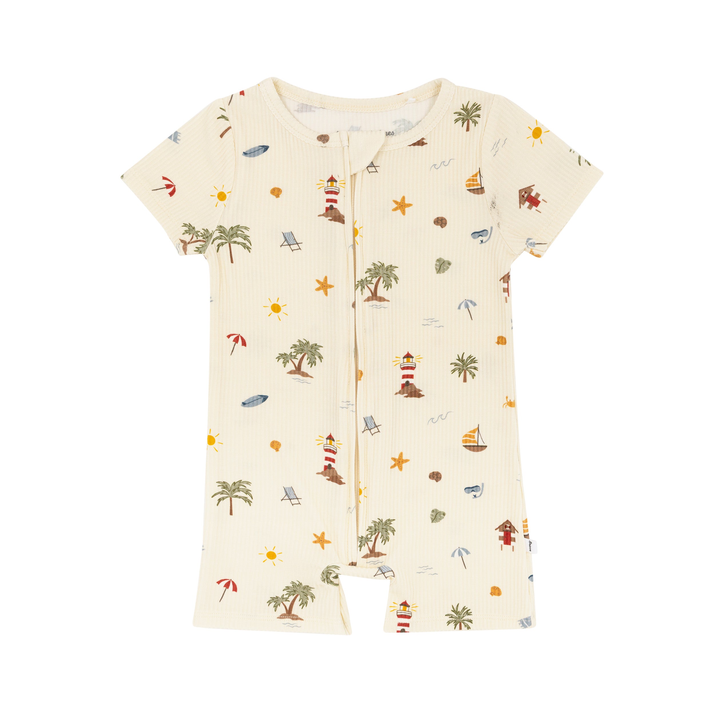 Beach Days Small Ribbed Summer Zip Romper