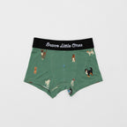 Dogs Green, Grid Sage Green and Blue Small Gingham Boxer Brief 3 pack