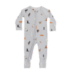 Cats Gray Small Ribbed Zip Romper