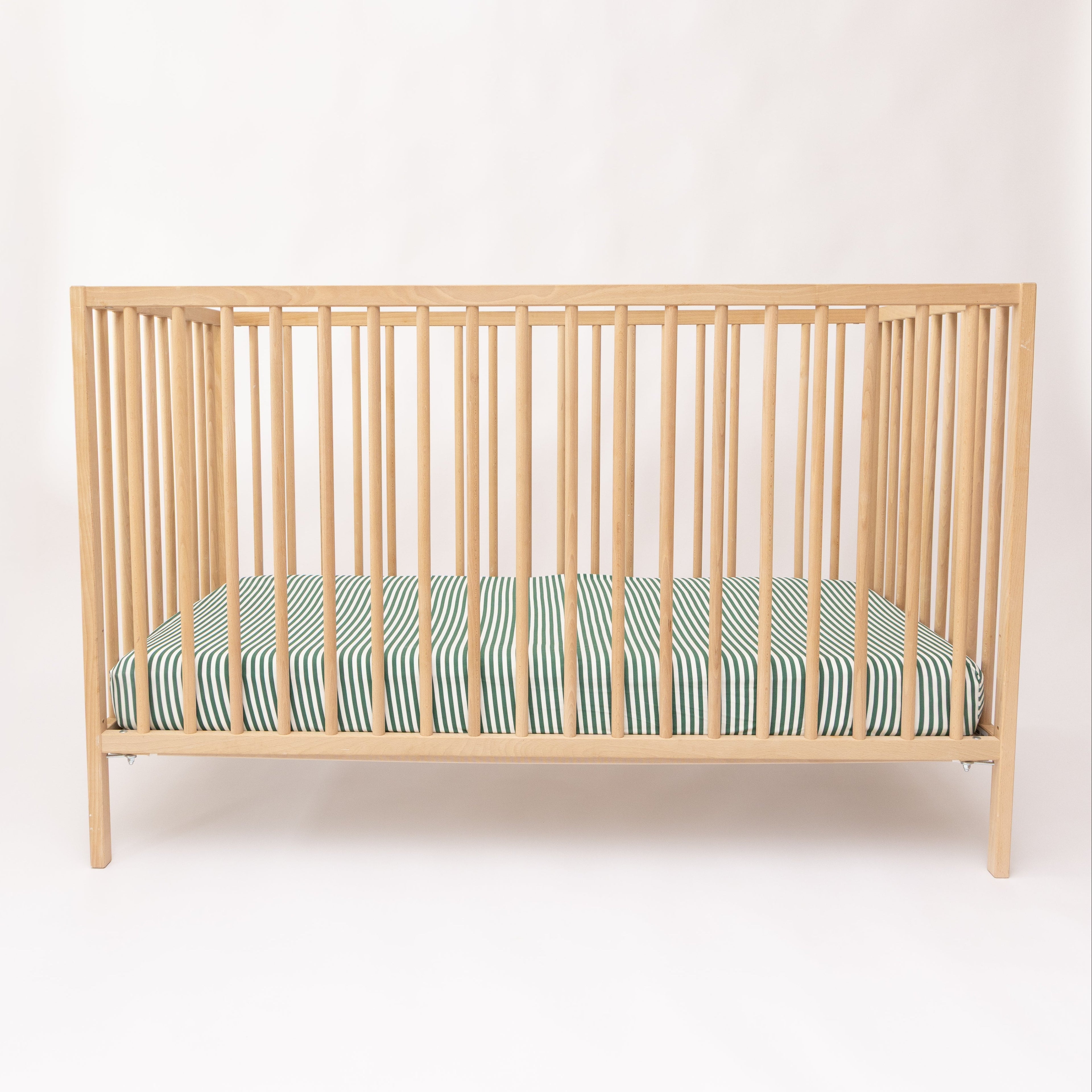 Eucalyptus Green Stripe Crib Sheet