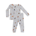 Cats Gray Small Ribbed Two-Piece Set