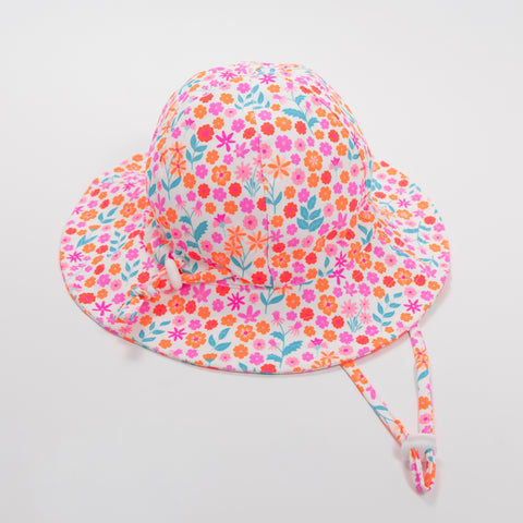 Neon Little Blooms Sun Hat