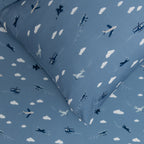 Take Flight Blue Twin Sheet With Pillow Case