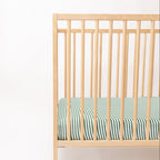 Eucalyptus Green Stripe Crib Sheet
