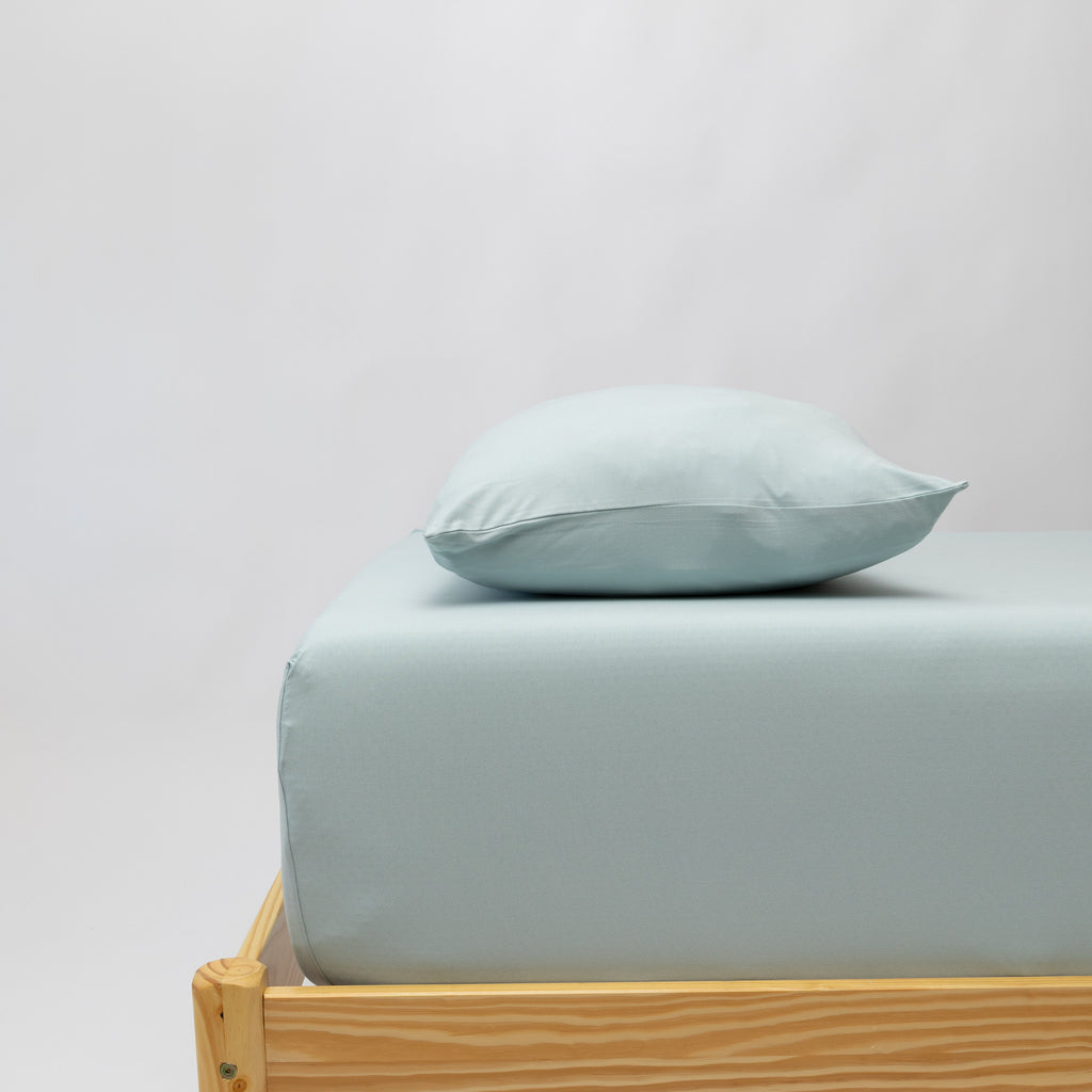 Harbor Blue Twin Sheet With Pillow Case
