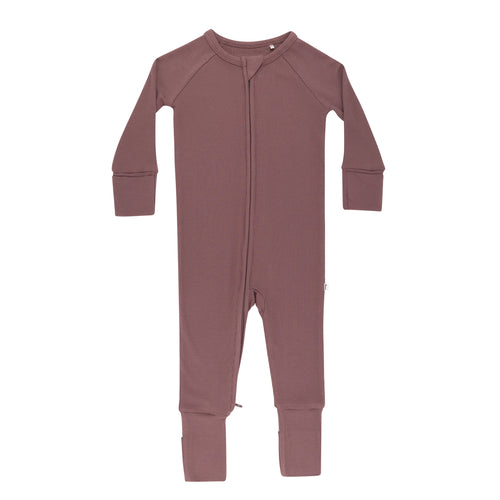 Plum Small Ribbed Zip Romper
