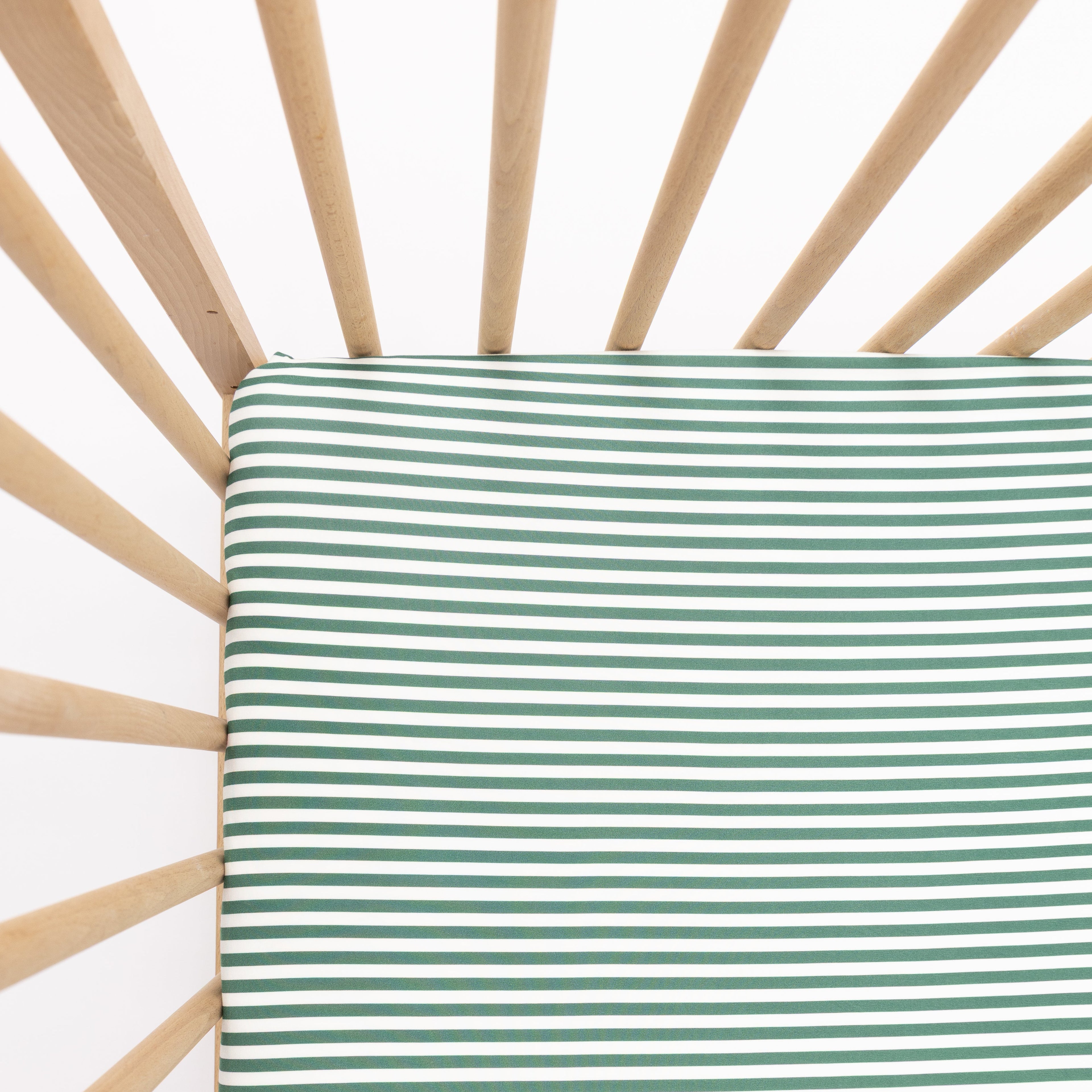 Eucalyptus Green Stripe Crib Sheet