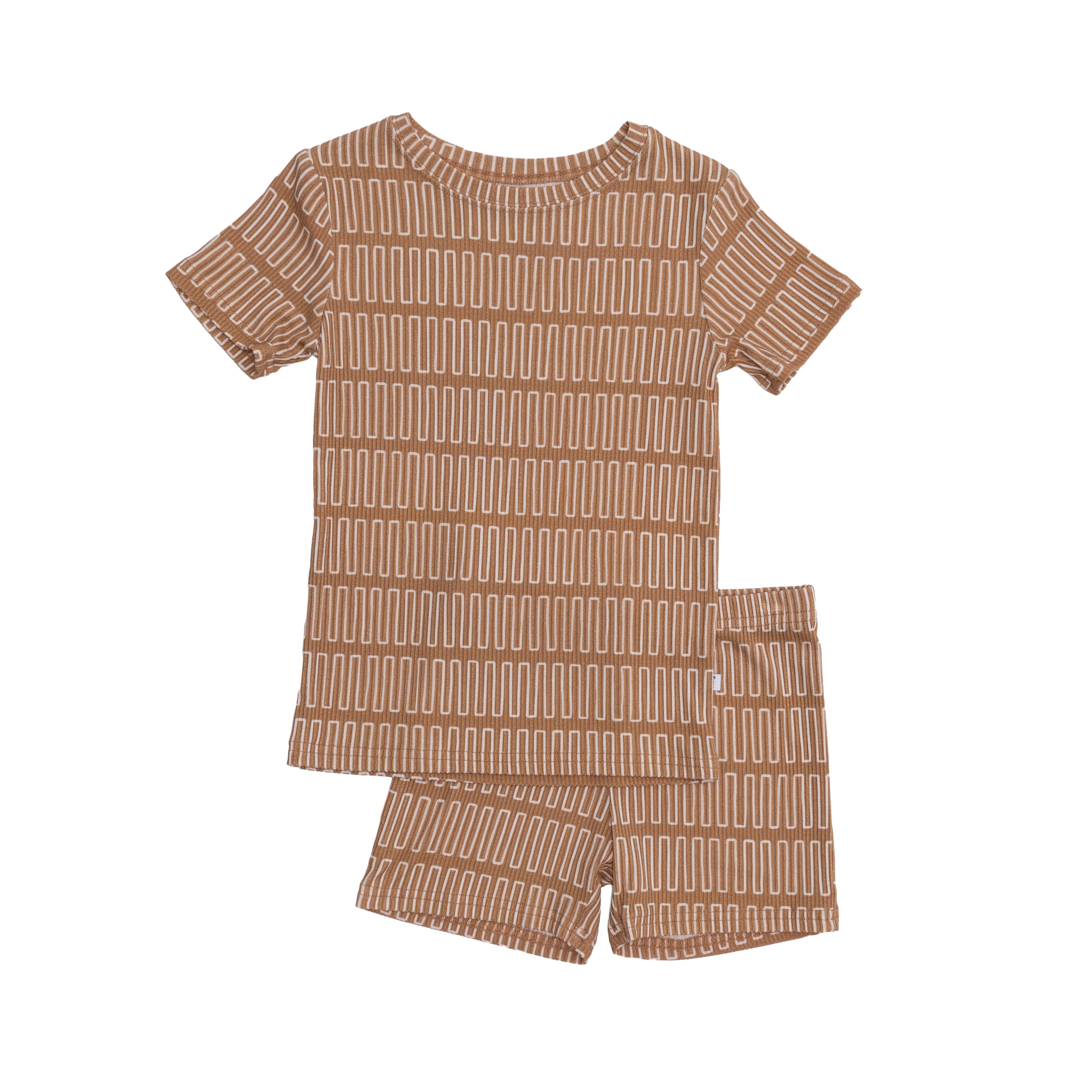Neutral Lines Small Ribbed Shorts Two-Piece Set
