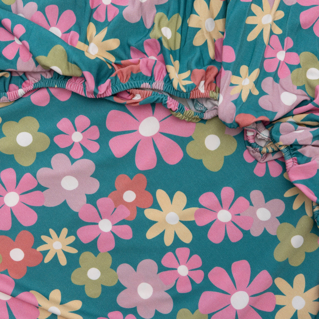 Retro Daisies Twin Sheet With Pillow Case