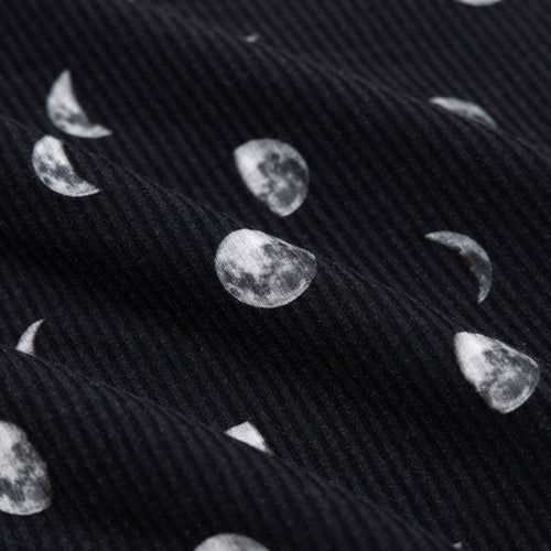 Moon Phases Small Ribbed Toddler Blanket