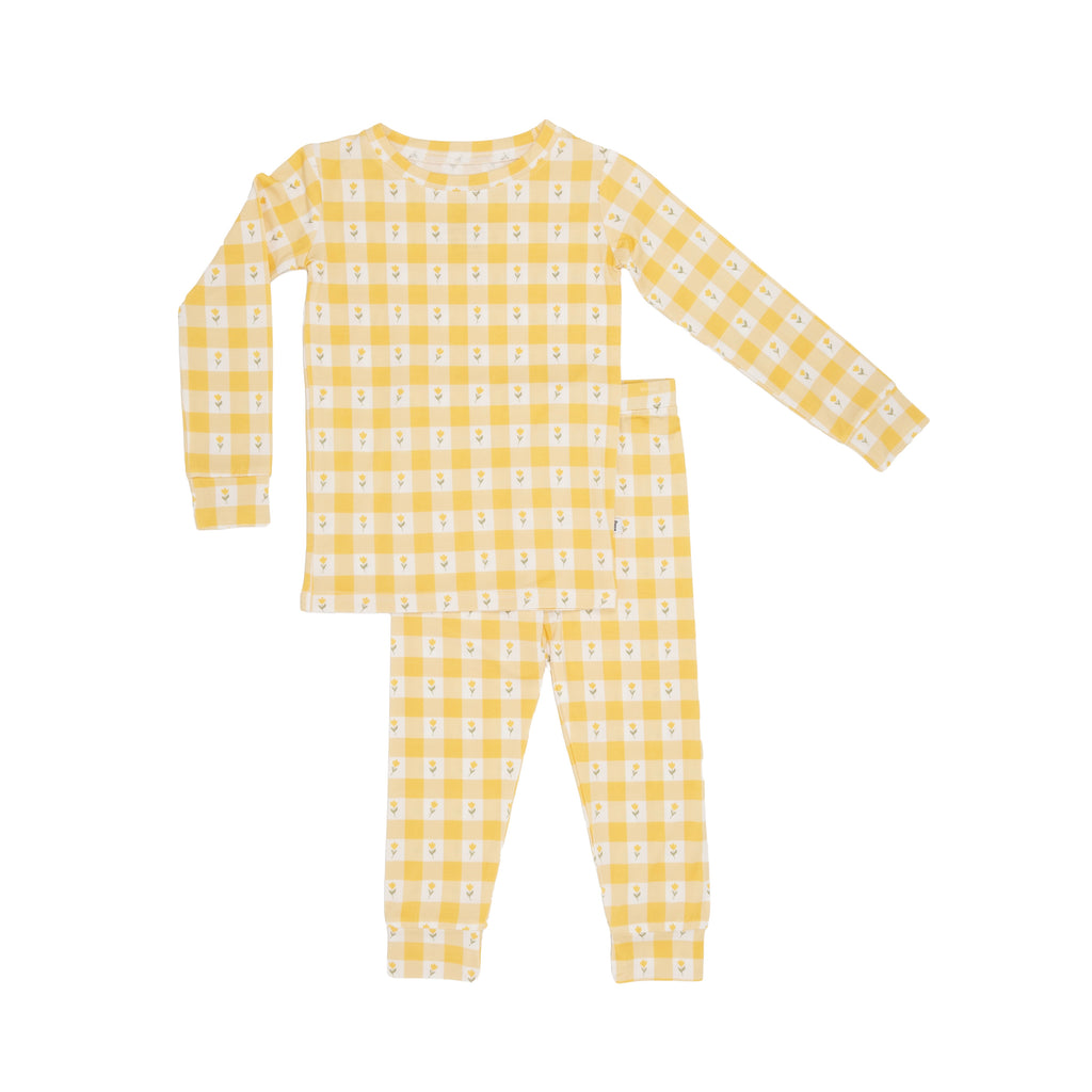 Yellow Gingham Tulip Two-Piece Set