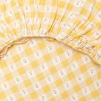 Yellow Gingham Tulip Twin Sheet With Pillow Case