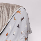 Cats Gray Small Ribbed Toddler Blanket