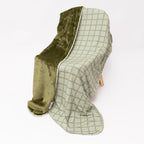 Grid Sage Green Small Ribbed Toddler Blanket