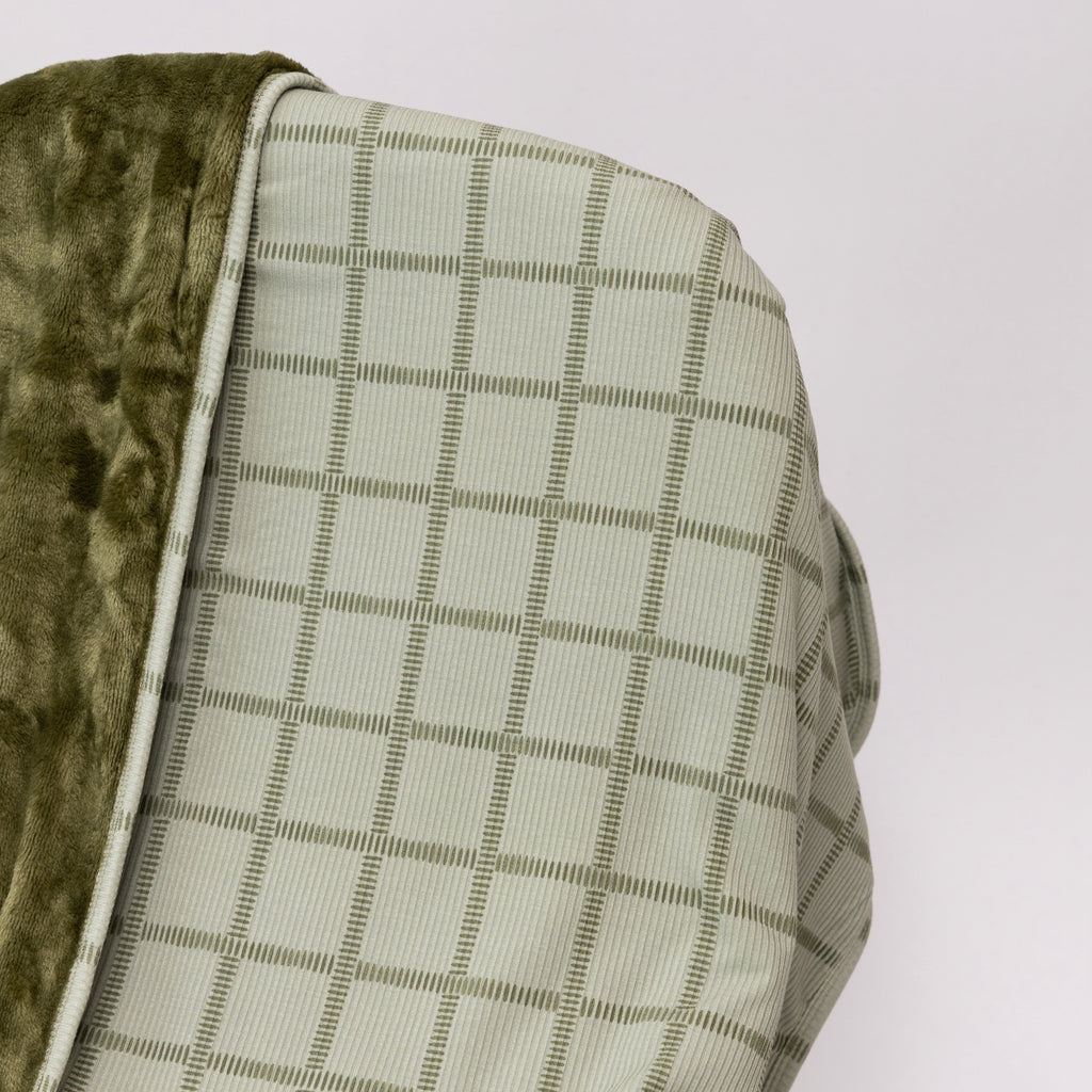 Grid Sage Green Small Ribbed Toddler Blanket