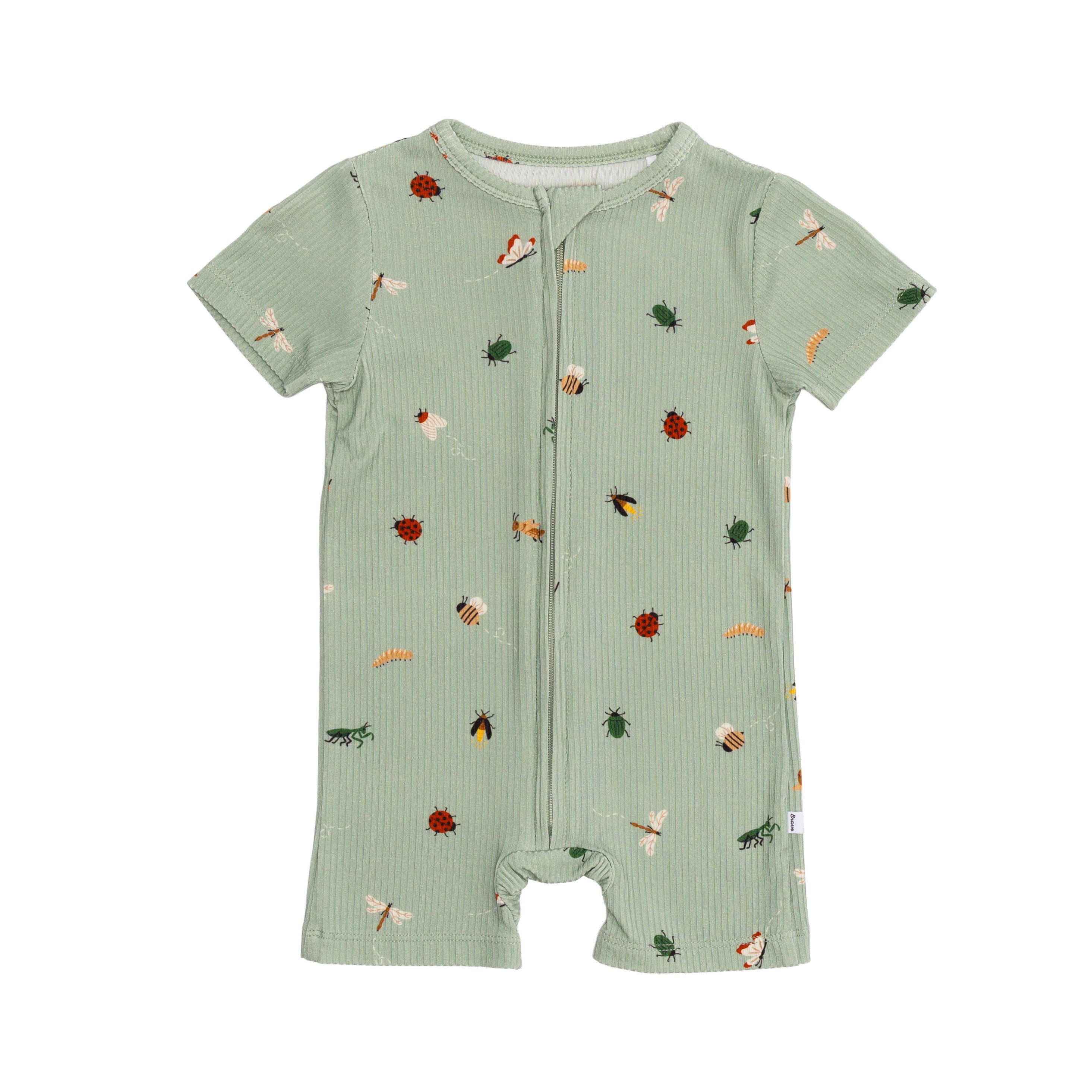 Backyard Bugs Small Ribbed Summer Zip Romper