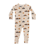 Tractors Small Ribbed Zip Romper