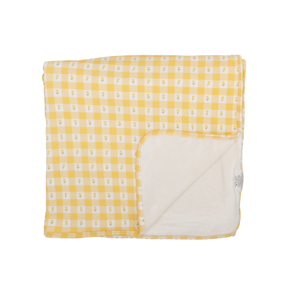 Yellow Gingham Tulip Youth Blanket