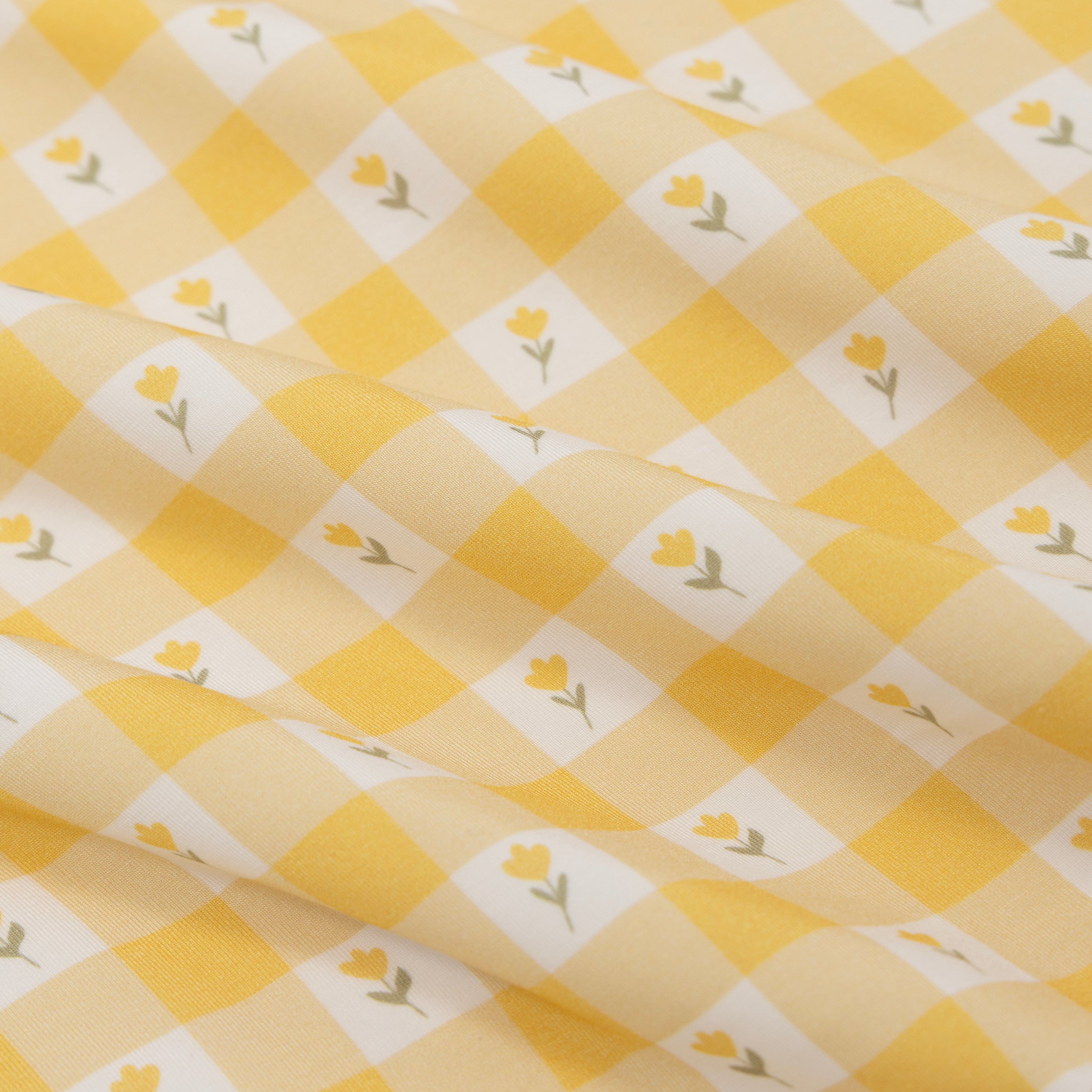 Yellow Gingham Tulip Toddler Blanket