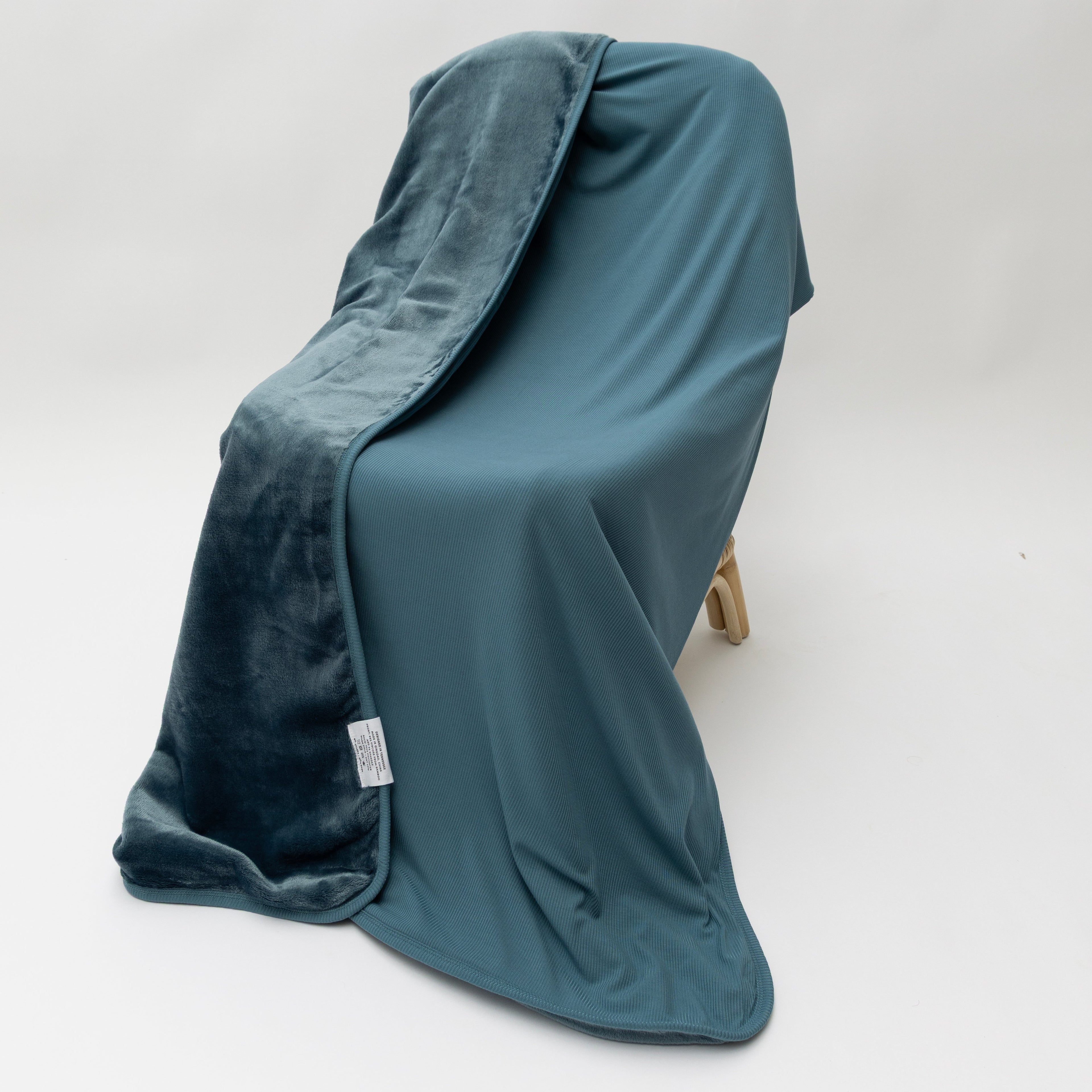 Midnight Teal Small Ribbed Toddler Blanket