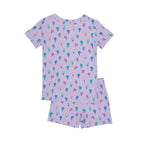 Lilac Daisies Small Ribbed Shorts Two-Piece Set