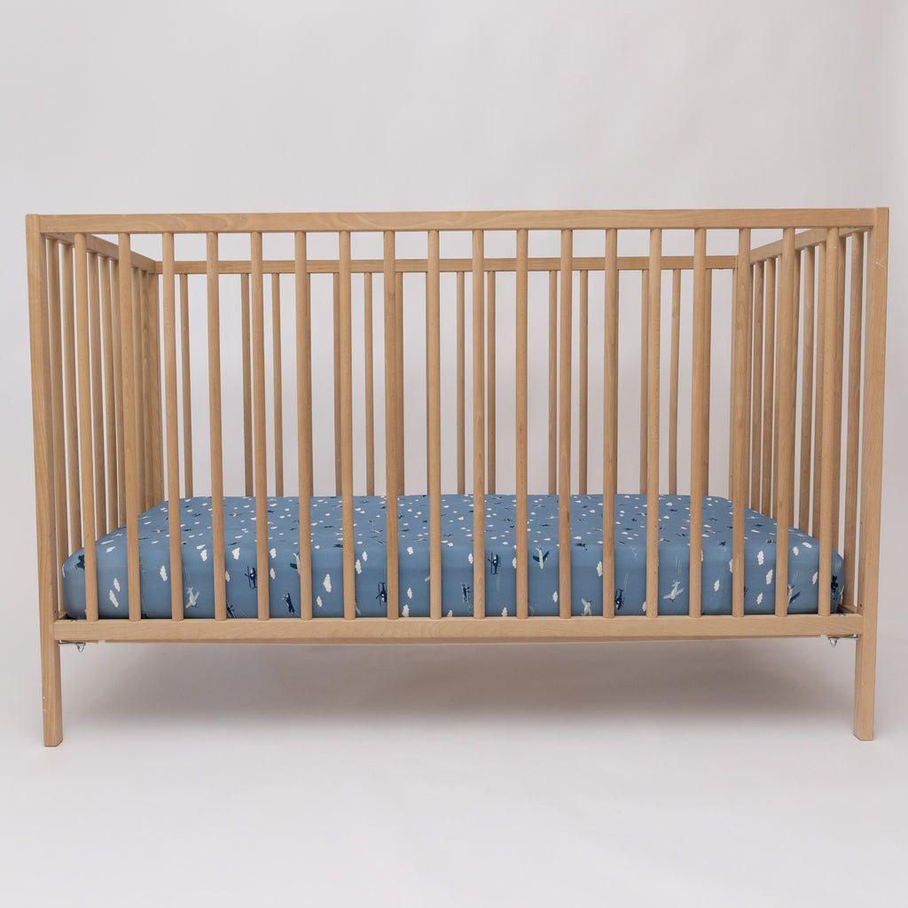 Take Flight Blue Crib Sheet