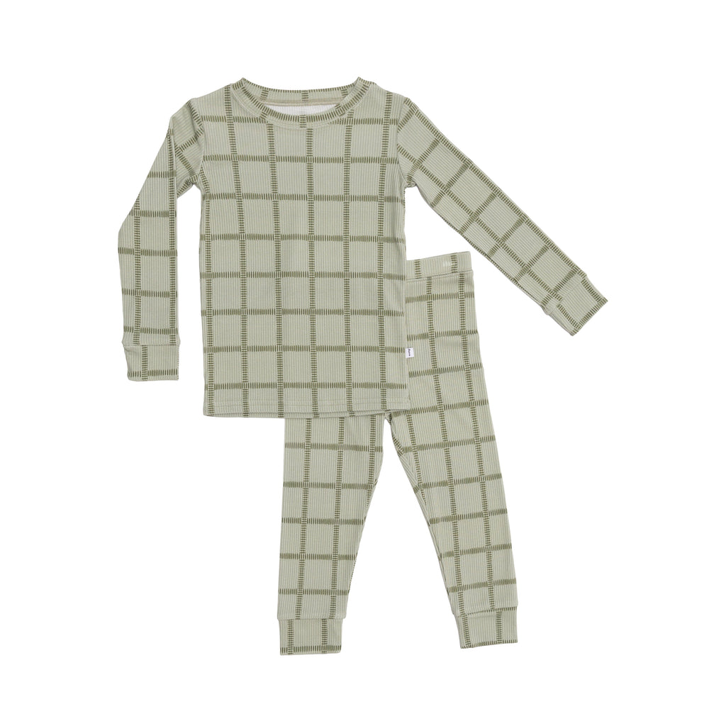 Grid Sage Green Small Ribbed Two-Piece Set
