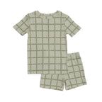 Grid Sage Green Small Ribbed Shorts Two-Piece Set