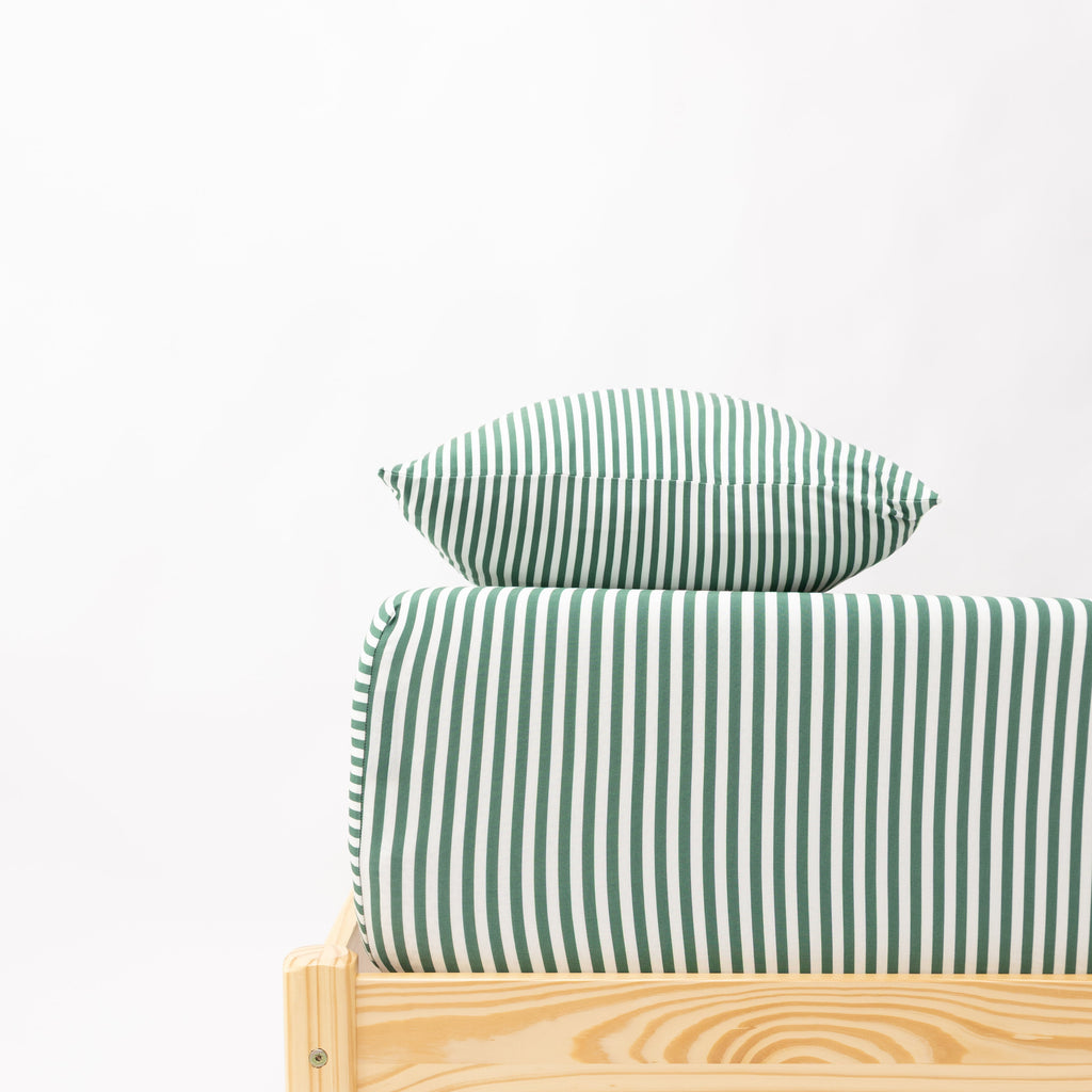Eucalyptus Green Stripe Twin Sheet With Pillow Case